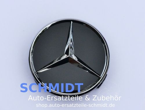 1 Nabenkappe Mercedes Schwarzglänzend