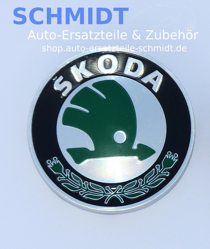 1 Skoda Nabenkappe mit grünem Logo